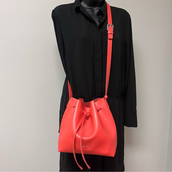 Lancaster Paris Orange Leather Bucket Bag - Picture 12 of 12